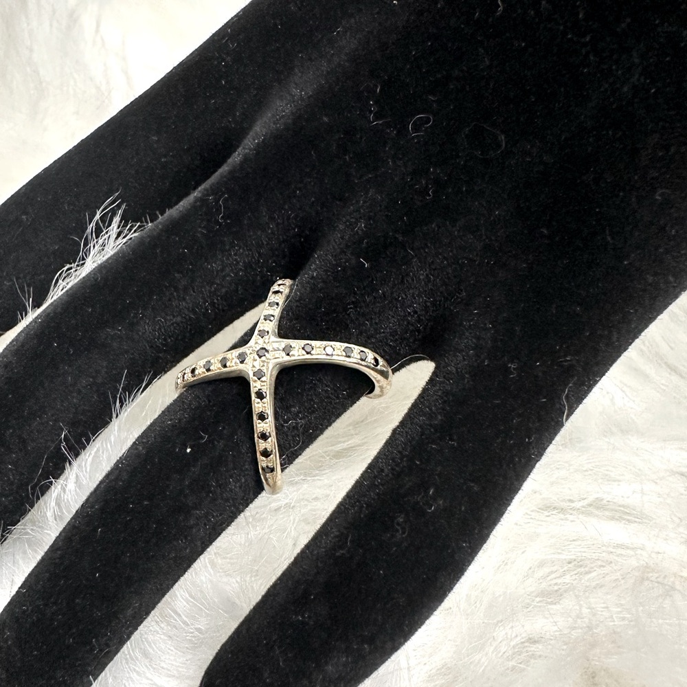 925 Silver w/ Black Stones Statement Ring